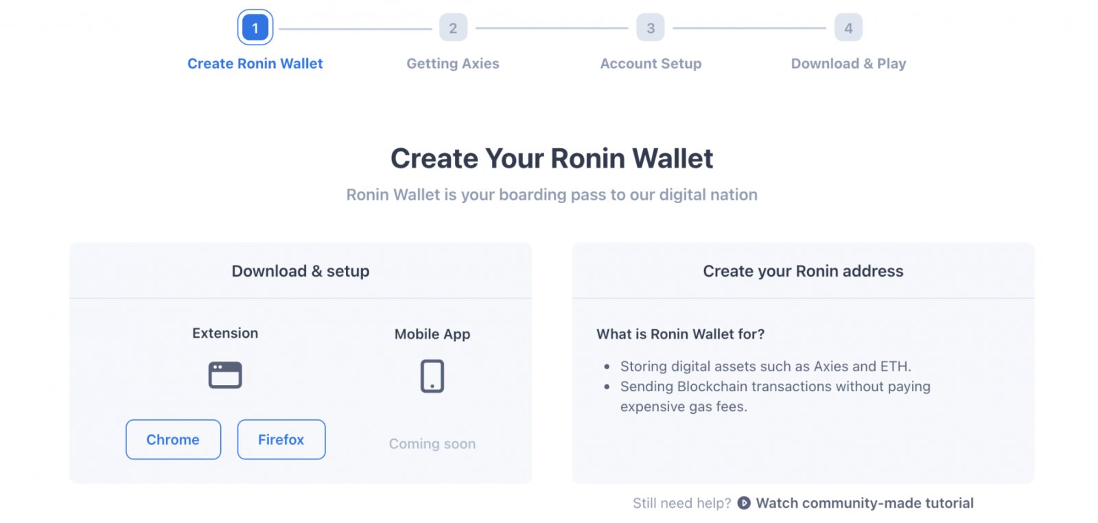 Creare Ronin Wallet