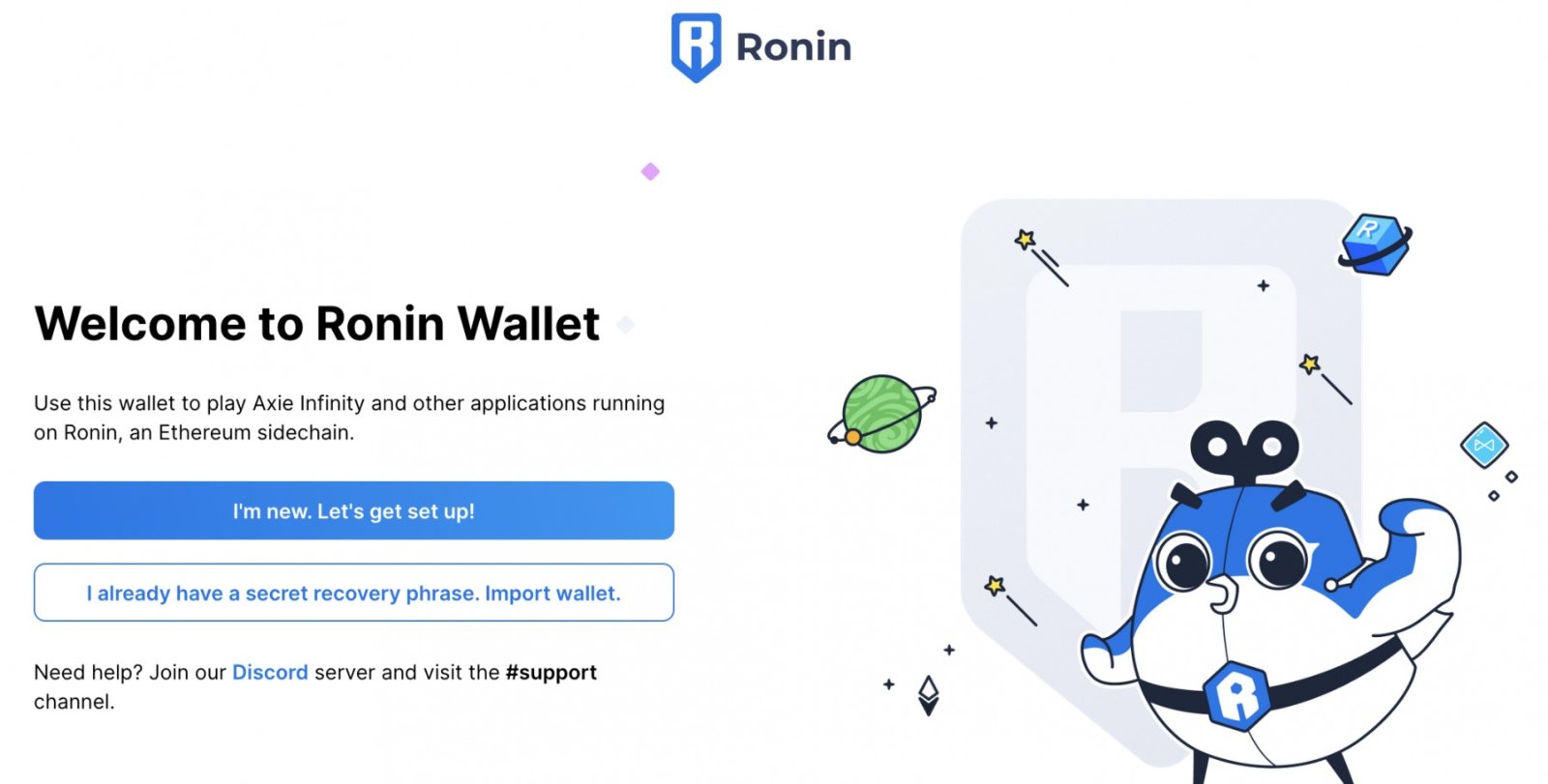 creare account Ronin wallet
